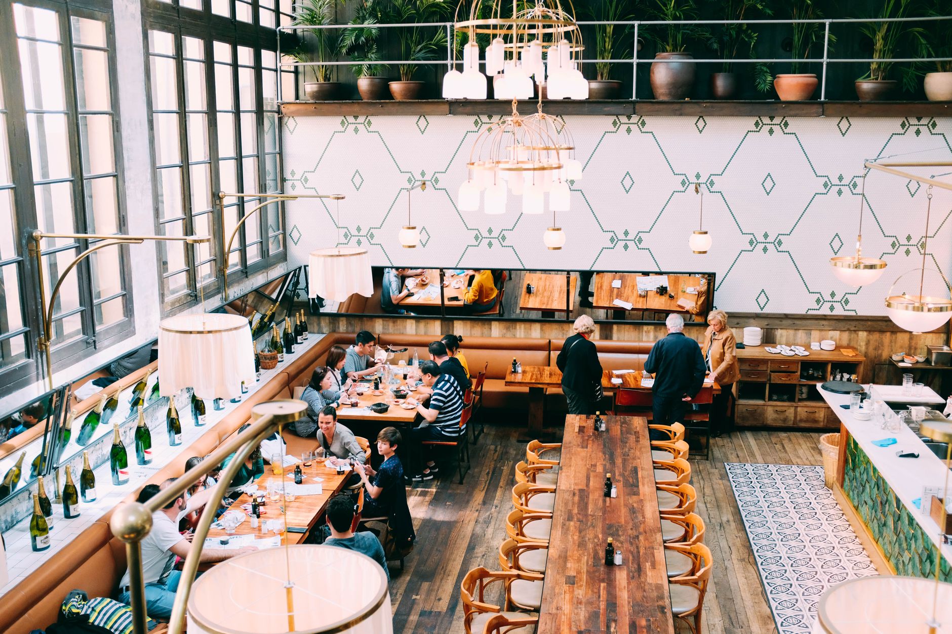 People gathered around a table in conversation